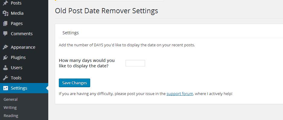 old post date remove