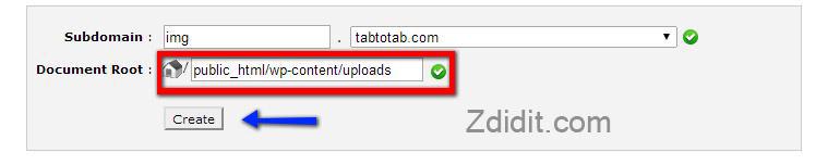 creation of subdomain